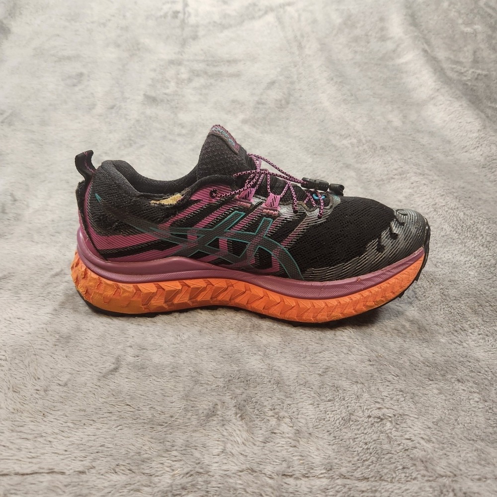 Asics Shoes Womens 8 Black Trabuco Max Sneakers Trail Running Gorpcore 1012A901 - Picture 2 of 13